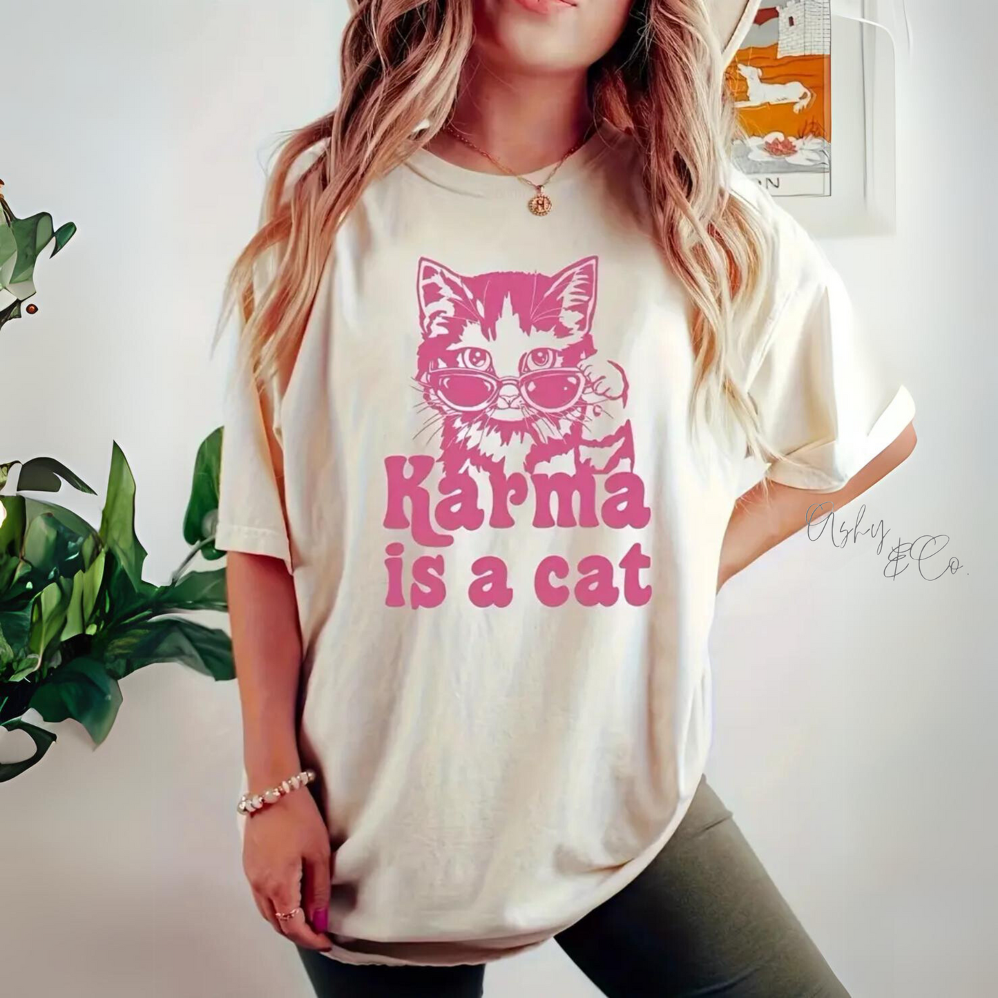 Pink Karma Cat Tee