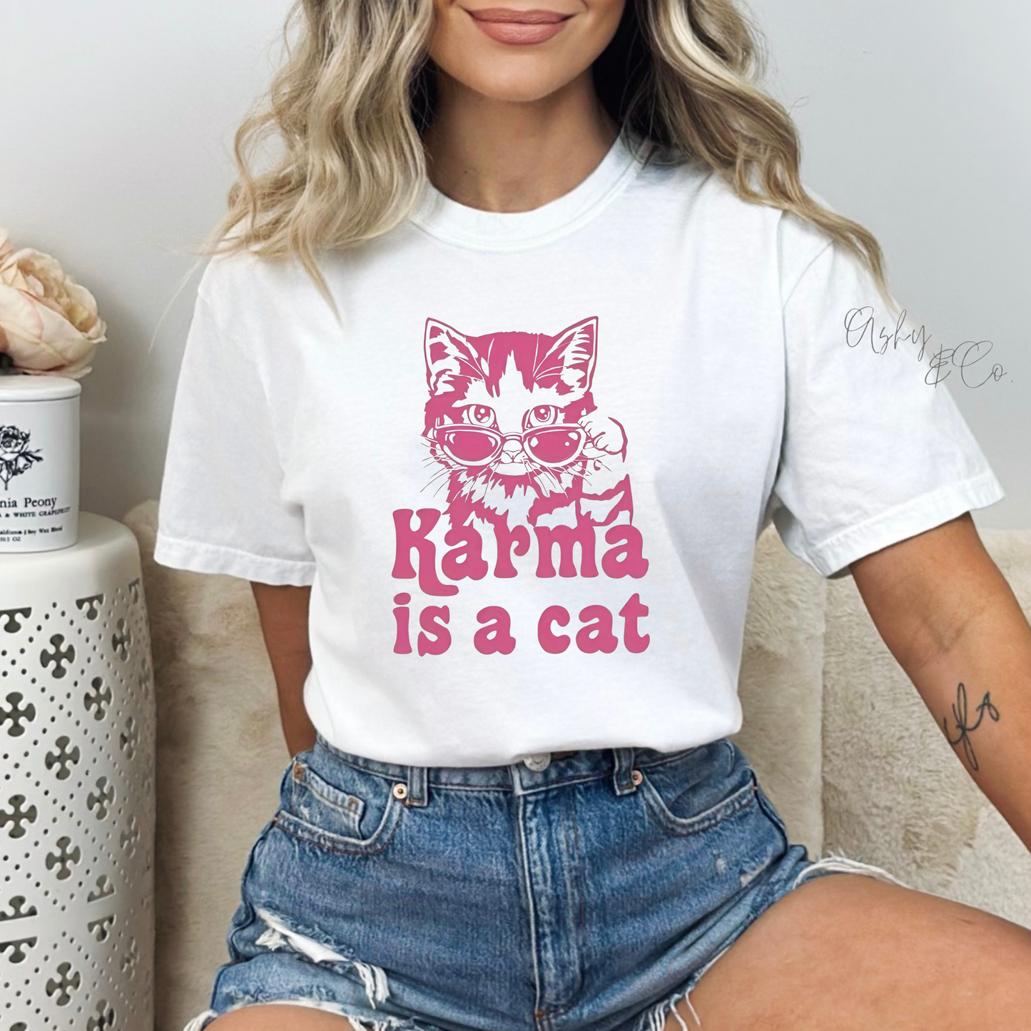 Pink Karma Cat Tee