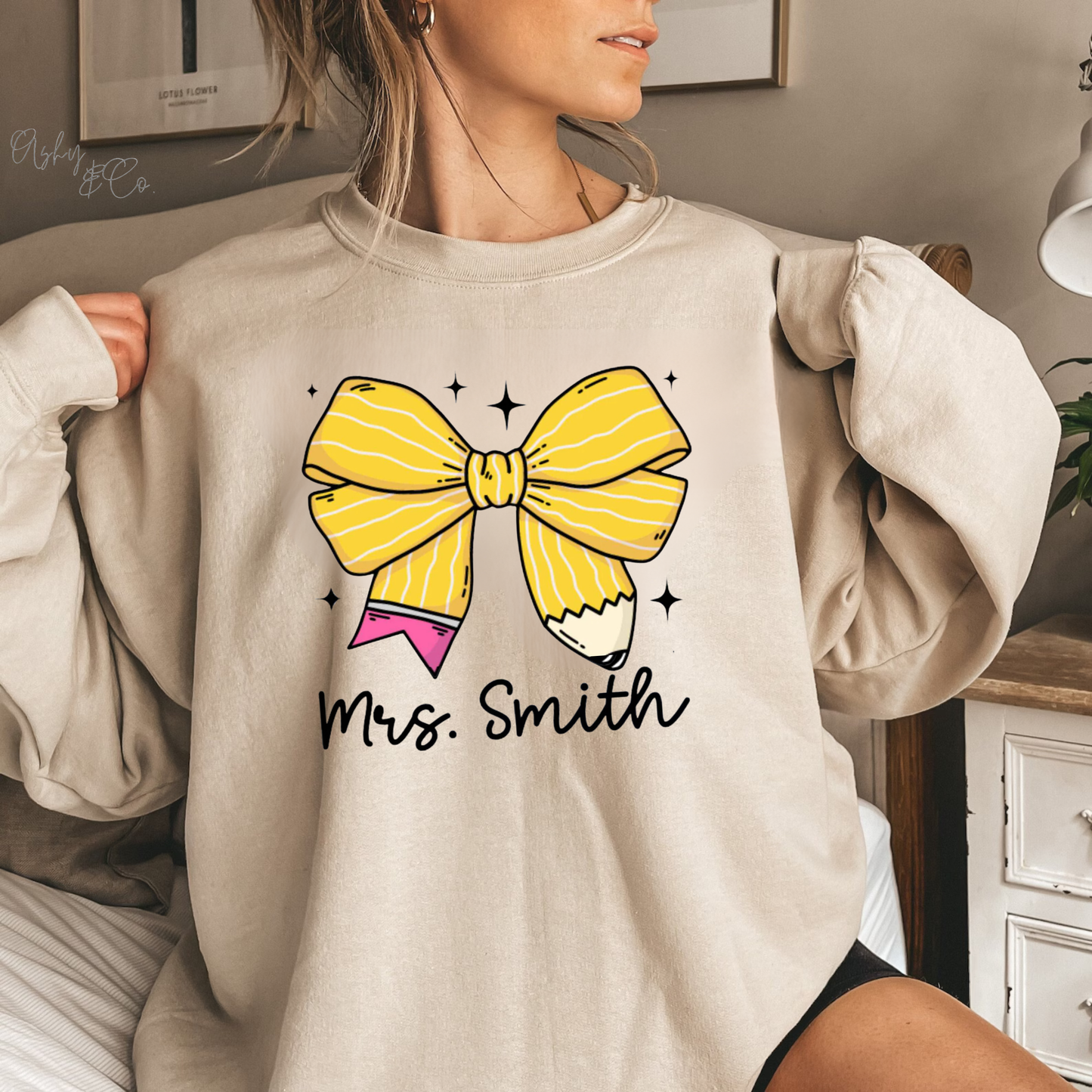 Personalized Teacher Pencil Sweatshirt